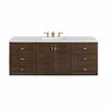 James Martin Vanities Amberly 60in Single Vanity, Mid-Century Walnut w/ 3 CM Arctic Fall Top 670-V60S-WLT-3AF